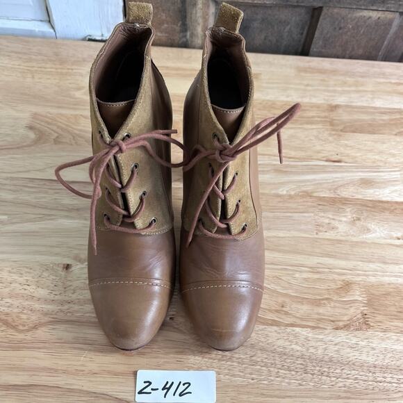 L.L. Bean Boots Women 8 M Brown Lace Up Leather Suede Heeled - Picture 6 of 11
